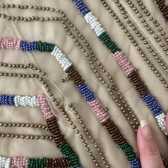 NWT X By NBD Nea Romper Aztec Tan Multi Color Beaded Striped Jumpsuit Large - Picture 5 of 16